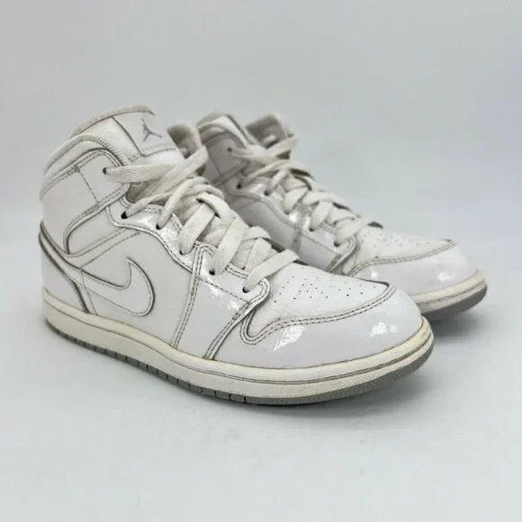 Nike Jordan 1 Phat White Wolf Grey Youth Sneaker Shoes 364772 102 Size 3 Y - Picture 2 of 12